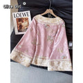 Olive Girl Pink Embroidered Embroidered Jacket for Ren Faire 2026 Garden Wedding Fairycore Photoshoot Everyday Wear S-XXL XS-3XL Plus Size Hand Embroidered Dramatic Silhouette Romantic Garden Party Editorial Not Costume Chinese Heritage Fashion Women