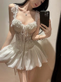 Olive Girl White Romantic Dress for Ren Faire 2026 Garden Wedding Fairycore Photoshoot Everyday Wear S-L XS-3XL Plus Size Romantic Cottagecore Garden Party Editorial Not Costume Dress Chinese Heritage Fashion Women