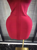 Winered Black Women Sleeveless Sexy Keyhole Bodycon Mini Bandage Dress Celebrate Nightclub Party Birthday Fashion Outfit