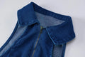 Cotton Elegant Denim Jumpsuit Women Sleeveless Zipper Fashion Hipster Casual High Street Wide Legs Activewear Outfits