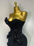 Women Sexy Bodycon Dress Fashion White Elegant Strapless Flower Slim Dress Casual Streetwear Club Birthday Party Dresses