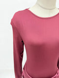 Elegant Style Pencil Dresses for Women O Neck Shoulder Pud Long Sleeve High Waist Pleated Slim Maxi Dress Female
