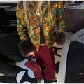 Women Retro Floral Print Tweed Jacket Fur Collar Cuff Patchwork Single Breasted Short Coat 2026 Fashion Autumn Casaul Outerwear