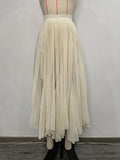 Solid Oversized Hemline Pleated Mesh Skirt Women High Waist Long Maxi Skirt Spring Summer Party Women'S Clothing