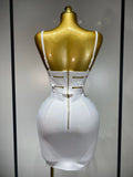 Women Sexy Cut Out Mini Bodycon Bandage Skirt Two Piece Set 2025 Celebrity High Streeet Evening Birthday Club Party Outfits
