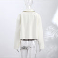 Casual Solid Pu Crocodile Grain Jacket Women Fashion Full Sleeve Stand Collar Loose Female Outwear 2026 Autumn Lady Coats Chic
