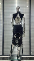 Design Hollow Ribbon Backless Sleeveless Bandage Dress Fashion Party Vacation Stage Performance Gown Dresses Woman Elegant Party