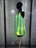 Colorful Women Sexy Halter Deep V-Neck Long Fringes Bodycon Mini Bandage Dress Nightclub Party Latin Bar Dancer Performance Wear
