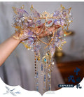 Fantasy Mermaid Princess Hair Crown Exotic Beautiful Liquid Flower Forehead Ornament Traditional Chinese Hanfu Hair Accessory