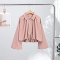 Casual Loose Coats Pants Set Women Full Sleeve Lapel Zippers Solid Coat Long Straight Pleated Pant Sets 2026 Autumn Lady Suit