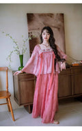 Olive Girl Romantic Jacquard Set for Ren Faire 2026 Garden Wedding Fairycore Photoshoot Everyday Wear Jacquard S-XL XS-3XL Plus Size Romantic Cottagecore Garden Party Editorial Not Costume Jacquard Set Chinese Set Chinese Heritage Fashion Women