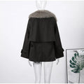 Fashion Faux Fur Collar Middle Long Jackets Women Solid Full Sleece Button Zipper Coats 2025 Lady Chic Casual Winter Outerwear