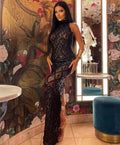 Festival Shiny Rhinestones Party Dress Birthday Luxury Costume Fancy Brilliant Dancer Wedding Impressive Evening Dress