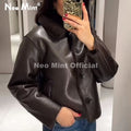 2026 Winter New Windproof Shearling Jacket Women Brand Fashion Reversible Faux Mink Fur Coat Girls Short Warm Overcoat