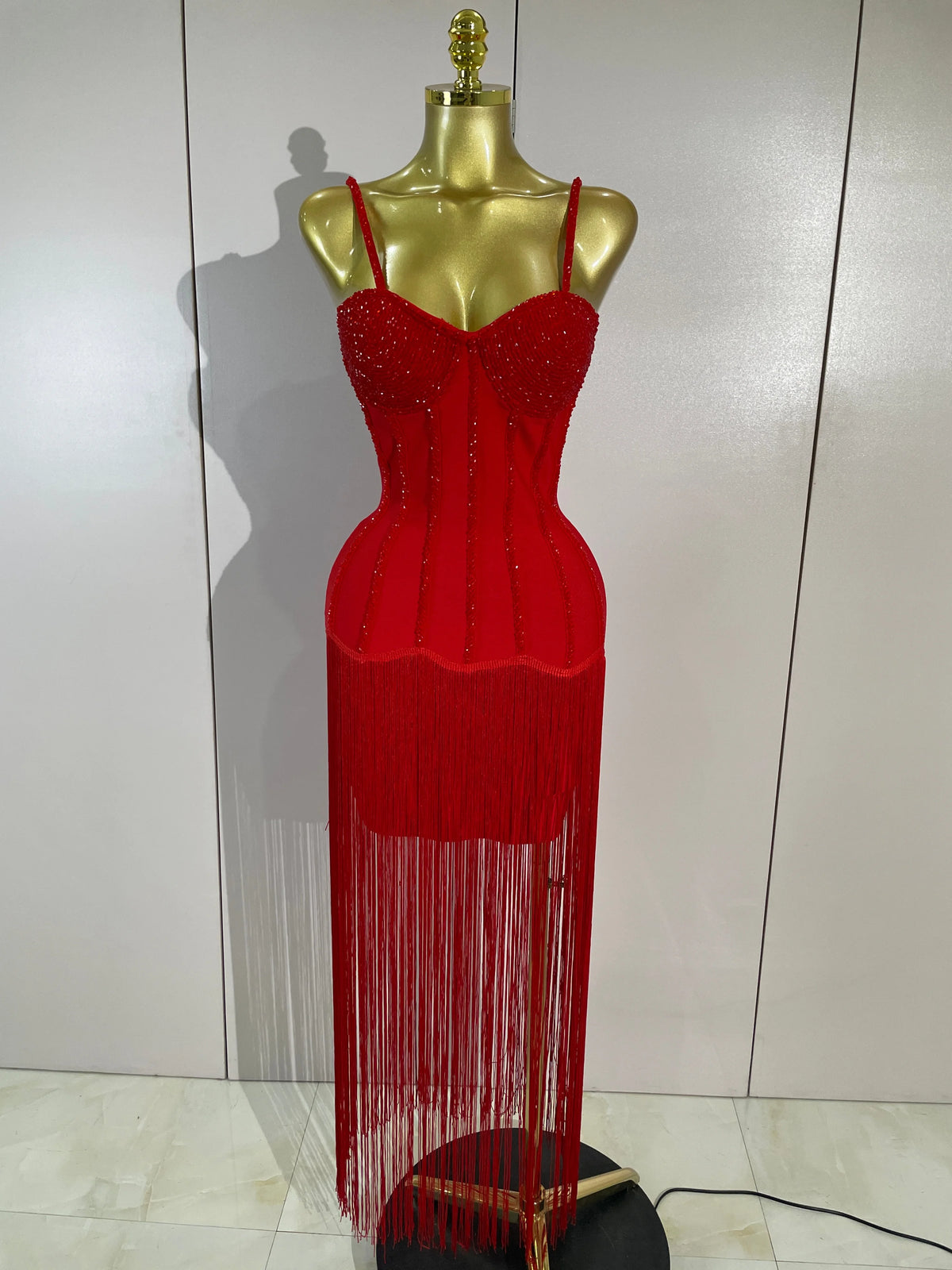 Elegant Prom  Evening Party Luxury Birthday Wedding Guest Dresses Women Sexy Shiny Crystals Tassel Bodycon Long Bandage Dress