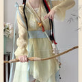Olive Girl Yellow Flowing Sleeve Fairy Dress for Ren Faire 2026 Garden Wedding Fairycore Photoshoot Everyday Wear S-L XS-3XL Plus Size Flowing Sleeve Dramatic Silhouette Romantic Editorial Not Costume Chinese Heritage Fashion Women