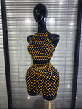 Big Crystal Women Sexy Off the Shoulder Hollow Out Bodycon Mini Dress Nightclub Party Celebrate Birthday Cocktail Clothing