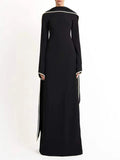 Evening Dresses Long Sleeves O Neck Slim Maxi 2026 Women Dinner Party Gowns With Shawl Pearls Elegant Wedding Robes Lady