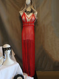 2026 White Black Women Turtleneck Long Tassel Sexy Perspective Design Maxi Dress Fashion Club Beach Vacation Party Dress