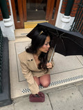 Women Shiny Khaki Blazer Mini Dress V Neck Double Breasted Long Sleeve Slim Waist Formal Cocktail Prom 2026 New Chic Hot Gowns