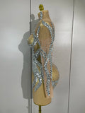 Sparkly Rhinestones Sexy Mesh Transparent Mini Dress Eveing Birthday Party Dance Nightclub Fashion Show Stage Costumes