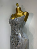 Women Sexy Strapless Shining Diamond Bandage Dress 2026 New Nightclub Eveing Party Dress Luxury Birthday Cocktail Clothing
