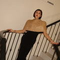 Women Gold Sparkle Capelet Top Elegant Shiny Tweed Shoulder Wrap Turtleneck Short Cloak 2026 Spring Lady Evening Party Outfit