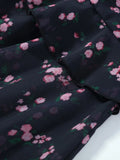 Floral Puff Sleeves Maxi Dresses Women's Slim Waist-cinching Hip-wrap V-neck Dress 2026 New Ladies Summer Vacation Outwear