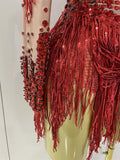 Luxury Hot Diamond Shiny Sequined Tassel Jumpsuit Fashion Party Stage Performance Dress Birthday Outfits Vestidos Fiesta De Lujo