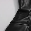 Pu Leather Patchwork Contrasting Design Slim Suit Blazers For Women Notched Collar Long Sleeve Coats Female Clothes Style