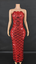 Hot Selling Dresses Women Elegant Night Gown Prom Evening Dress Party Shiny Diamond Crystal Dresses Women Lady Elegant