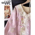 Olive Girl Pink Embroidered Jacquard Set for Ren Faire 2026 Garden Wedding Fairycore Photoshoot Everyday Wear Jacquard S-XXL XS-3XL Plus Size Hand Embroidered Romantic Garden Party Editorial Not Costume Chinese Heritage Fashion Women