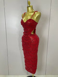 Elegance Pearl Beading Sequins Sleeveless Sexy Strap Bodycon Long Dress Women Celebrate Evening Party Birthday Outfit Vestido