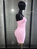 Pink Color Women Sexy Strap Bodycon Mini Bandage Dress Nightclub Party Celebrate Birthday Fashion Cocktail Outfit Clothing