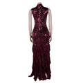 Sexy Sparkly Sequin Patchwork Bodycon Dresses for Woman Ruffle Tassel Dress Female Party Clubwear Long Birthday Outfits