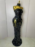 2026 Women Backless Sexy Sparkly Round Sequin Pearl Floor Length Dress Celebrate Birthday Evening Party Queen Drag Costume