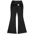 Women's Ruched Pant Set Brown Halter Crop Top And Flared Trouser Two-Piece Set Elegant V-neck Design Cut-Out Club Outfits