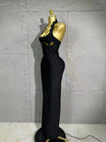 Women Halter Neck Sexy Cut Out Backless Bandage Long Dress Celebrity Elegant Evening Party Luxury Birthday Nightclub Dress