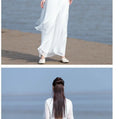 Vietnam Traditional Dress Aodai Chinese Improved Qipao Chiffon Fairy Women Elegant Oriental Improved Qipao Tea Art Hanfu Set