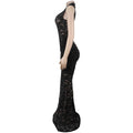 Sexy Women Lace Hollow Out Sleeveless Ruched High Split Maxi Long Dress 2026 Party Trendy Birthday Vacation Party Dresses