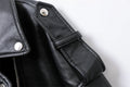 Women's Motorcycle Leather PU Imitation Leather Loose Jacket Black Jacket