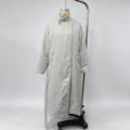 Detachable Triangle Shawl Long Puffer Coat Stand Collar Waist Tie Belt Button Solid Loose Women Coats 2026 Winter Commute Outfit