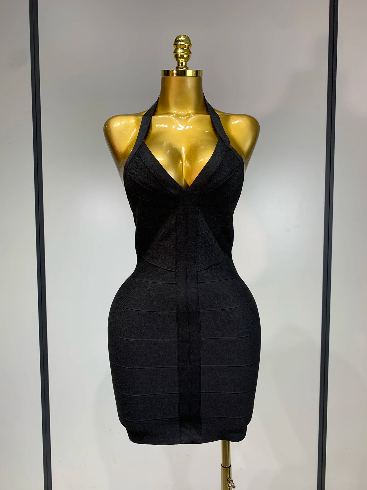 Women Sexy V Neck Backless Mini Bodycon Bandage Dress 2026 Elegant Evening Nightclub Evening Party Cocktail Prom Dress