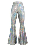 Wmstar Pants Women Wholesale Lightweight Snake Skin Wide Leg High Waisted Elasticated Plus Size Sexy Flared Height Enhancement