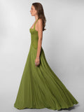 Elegant Women's Halter Long Dress Corset Maxi Pleated Dresses Summer Evening Party Bridesmaid Wedding Guest Gown