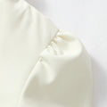 White Ruffle Stand Collar Peplum Skirt Set Romantic High Neck Long Sleeve Slim Co-ord 2026 Spring Wedding Dating Party Outfit