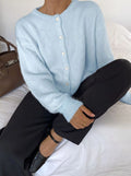 Women's Grey Wool Knitted Cardigan Elegant Button Large Size Sweater Knitwears Cardigans New Winter Fall Clothes Gray Red White