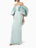 Temperament Spliced Backless Slimming Dress for Women Strapless Puff Sleeve High Waist Patchwork Solid Dresses Female