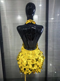 Shining Sequins Women Sexy Halter Off the Shoulder Backless Bodycon Mini Dress Nightclub Party Celebrate Bar Singer Stage Wear