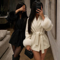 Fox Fur Woolen Coats Women's Short Coat Office Lady Removable Elegant Double-sided Wool Overcoat 2026 New Cardigan Jacket